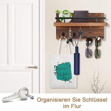 NUODWELL Schlüsselbrett Schlüsselhalter für die Wand,Wandhalterung für Post-Organizer aus Holz