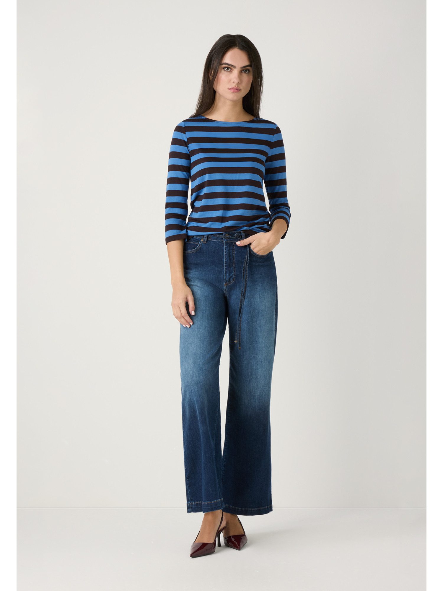 MORE&MORE 3/4-Arm-Shirt softes 3/4 Arm Streifenshirt günstig online kaufen