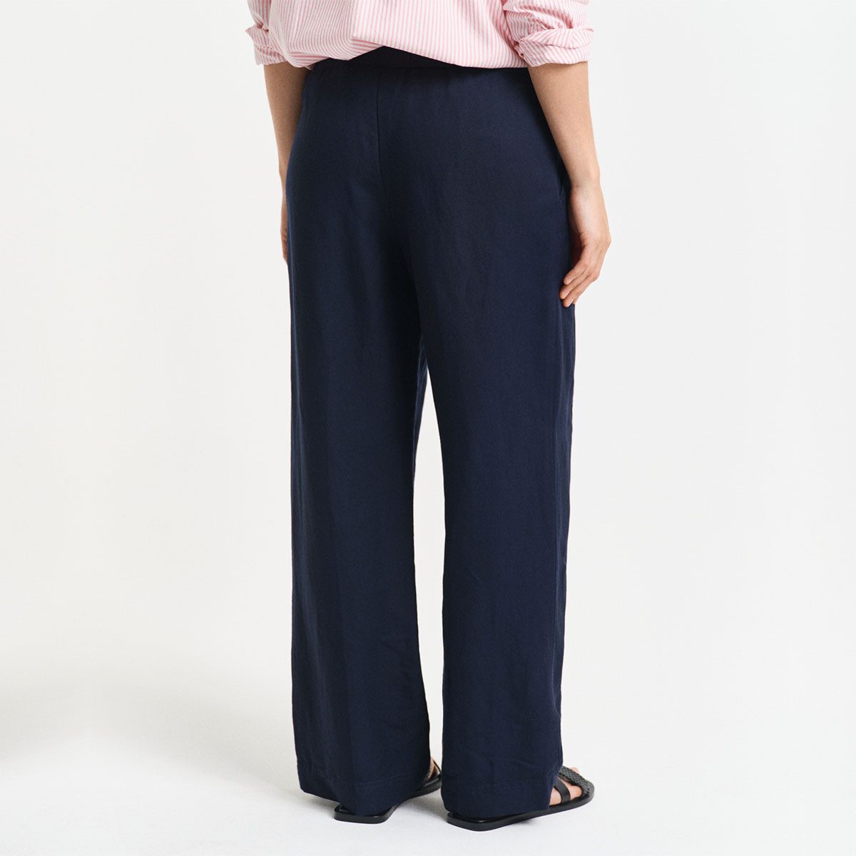 Gant Leinenhose 4150348 Damen Leinnhose Pull on Pants mit mittelhohen Elastikbund