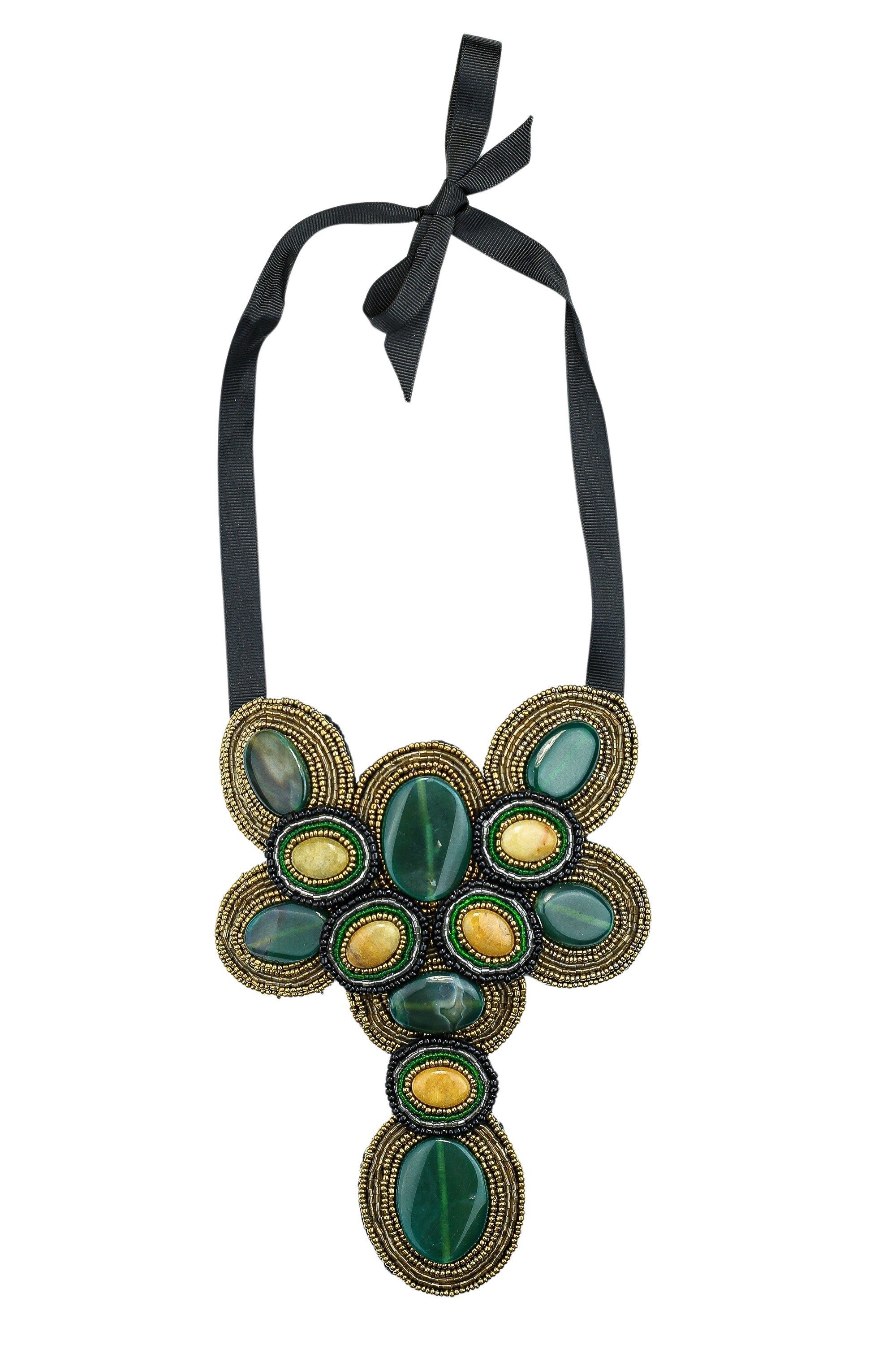 COLLEZIONE ALESSANDRO Statementkette Raya, opulente Statementkette mit großen Achaten