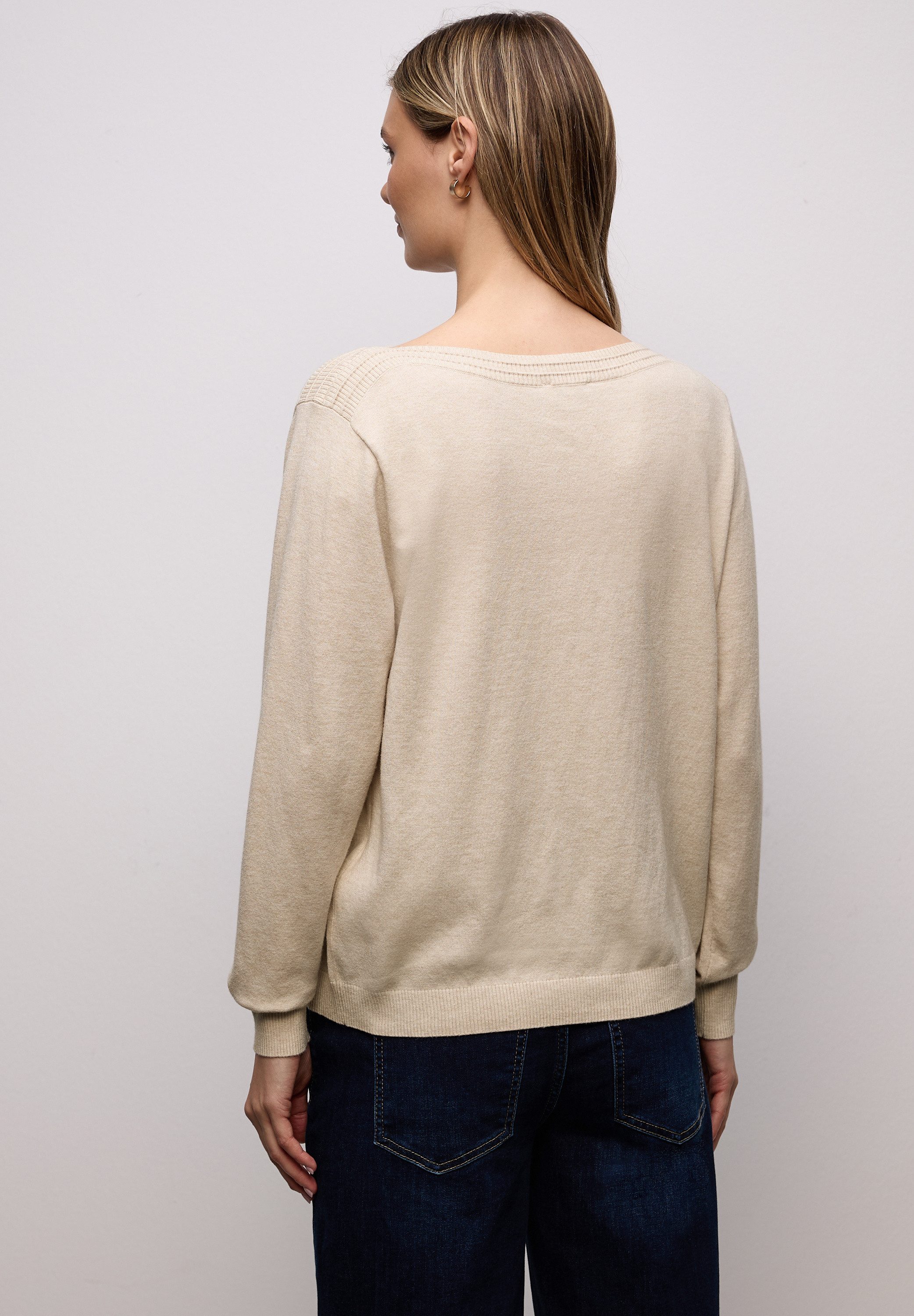 STREET ONE Strickpullover U-Boot-Ausschnitt mit Strukturdetails günstig online kaufen