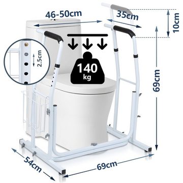 Randaco WC-Aufstehhilfe WC Aufstehhilfe Toilettenstütze Toilettengestell bis 136 kg