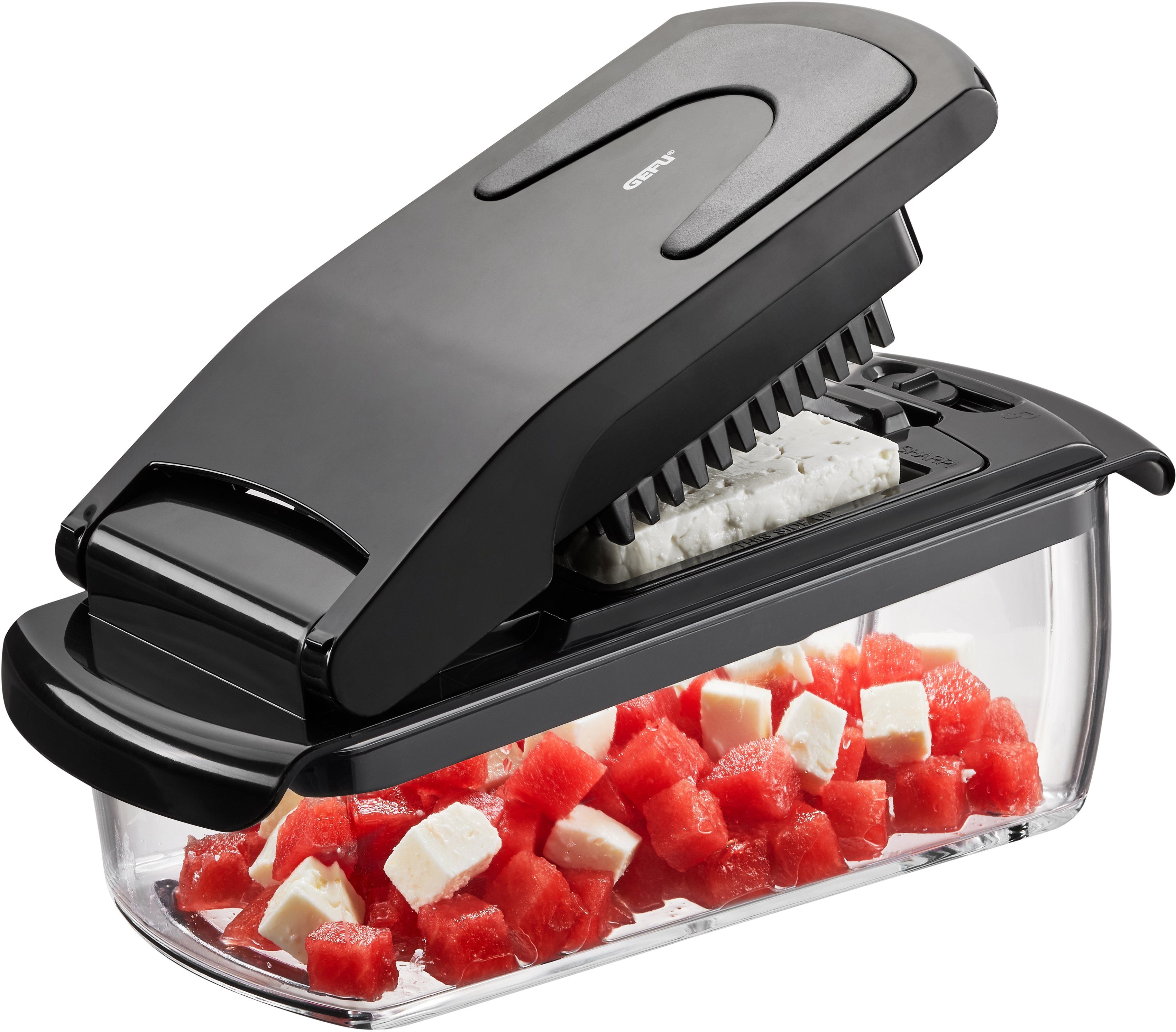 GEFU Zerkleinerer (Würfel- und Stifteschneider) TREPPO, Kunststoff, Edelstahl, 1000 ml