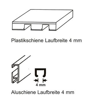 Gardinengleiter Faltengleiter für Vorhangschienen mit Innenlauf, nodeko, für Vorhangschienen mit einer Laufnut von 4 mm Breite, (Packung, 100-St), geeignet für Alufaschienen