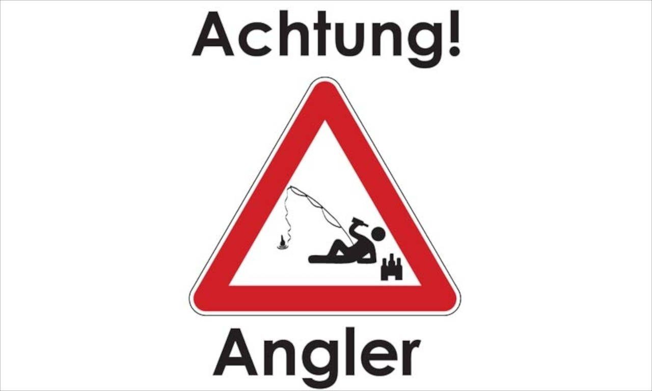 flaggenmeer Flagge Achtung Angler