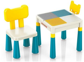 COIL Kindersitzgruppe Kindertischgruppe Kinderstuhl Kindertisch Kindermöbel, Material: PP+ABS, 2in1 – Blöcke oder Zeichnung