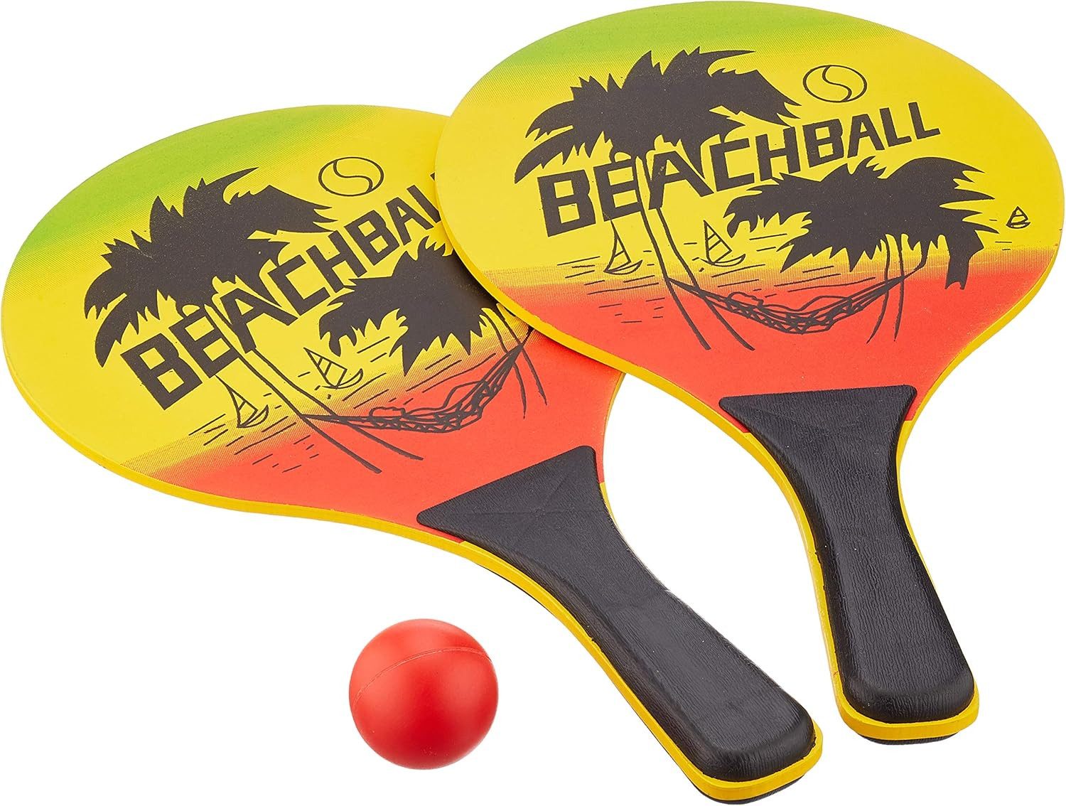 solex sports Beachballschläger Beach Ball Set 43335, (Spar-Set, 4-tlg., 2 Schläger + 1 Ball + 1 Netztragetasche), mit Ball und Tragetasche