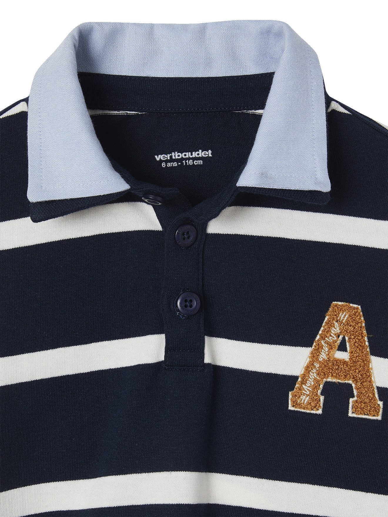 vertbaudet Langarm-Poloshirt Jungen Poloshirt mit Lageneffekt – Bild 3 von 4