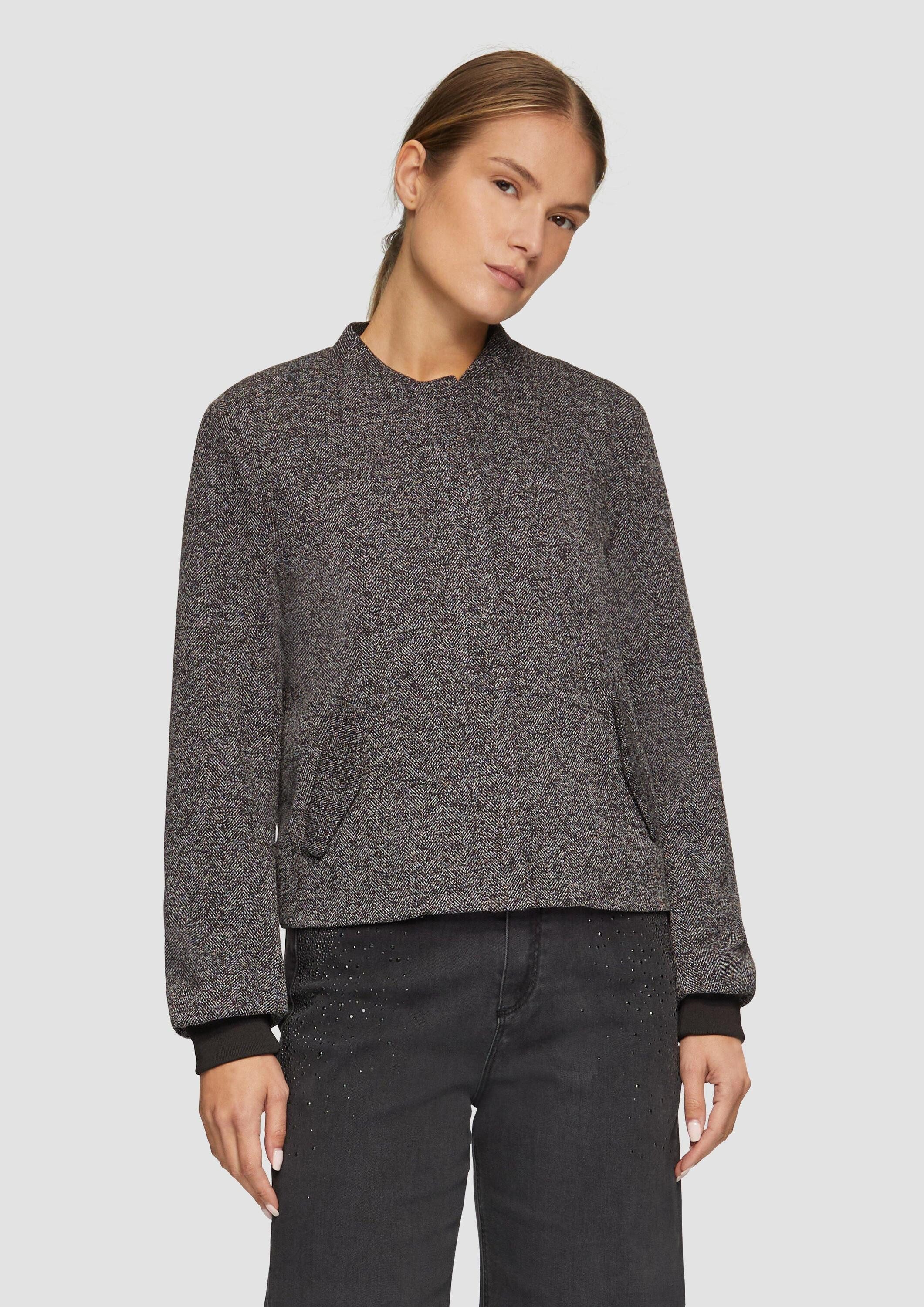 s.Oliver Funktionsjacke Indoor-Jacke Melierter Blouson mit Druckknöpfen günstig online kaufen