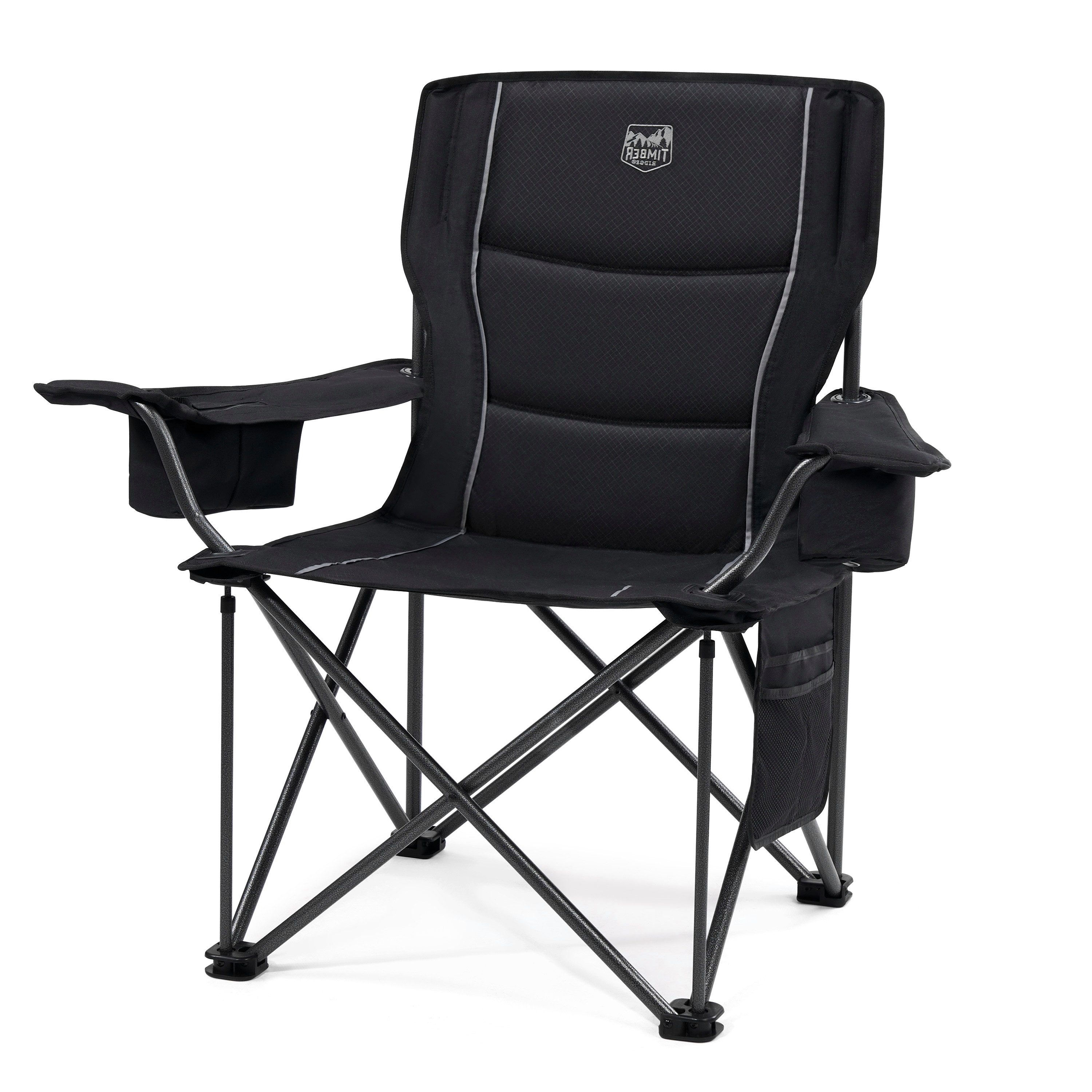 TIMBER RIDGE Campingstuhl Faltbarer Stuhl, 200KG Belastbar,TIMBER RIDGE Übergroßer Bequem (1 St), aus 600D Polyester, mit höhenverstellbaren Armlehnen