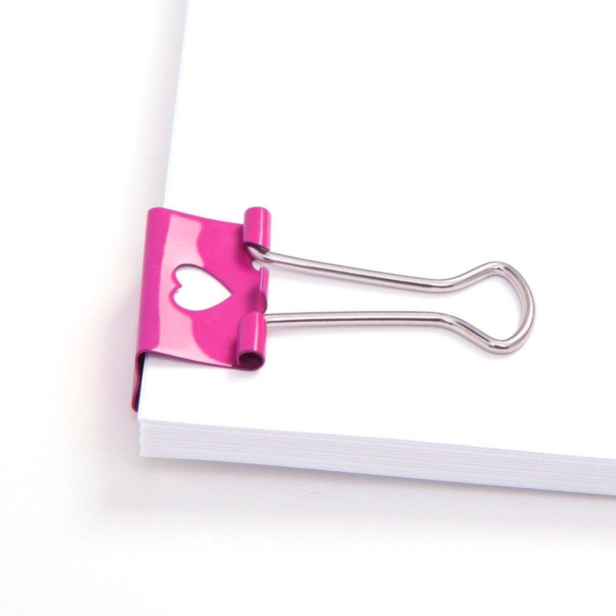 RAPESCO Büroklammer Foldback-Klammern 32mm pink mit Herz VE=20 Stück