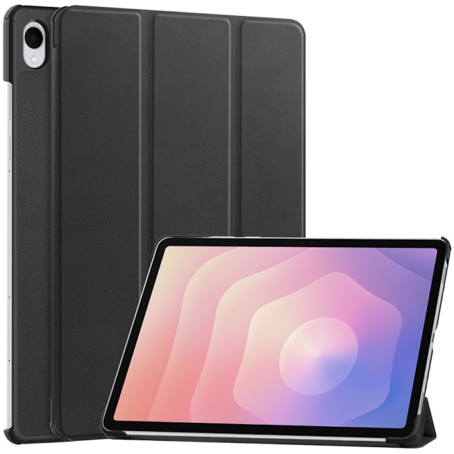 Wigento Tablet-Hülle Für Samsung Galaxy Tab S11 3folt Wake UP Smart Tasche Hülle Schwarz, 3-Fach Halterung, Kratzfest, Leicht