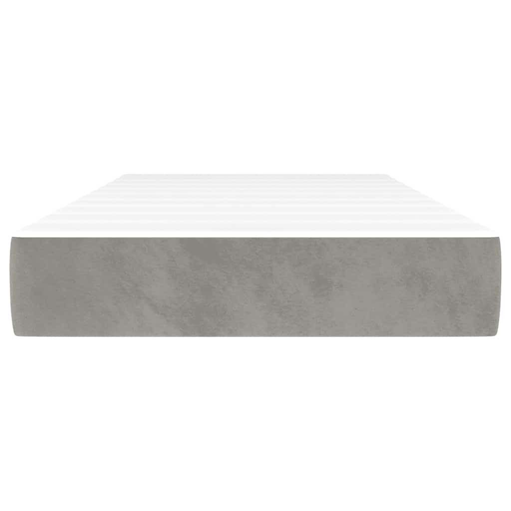 Boxspringmatratze Taschenfederkernmatratze Hellgrau 80x220x20 cm Samt, günstig online kaufen