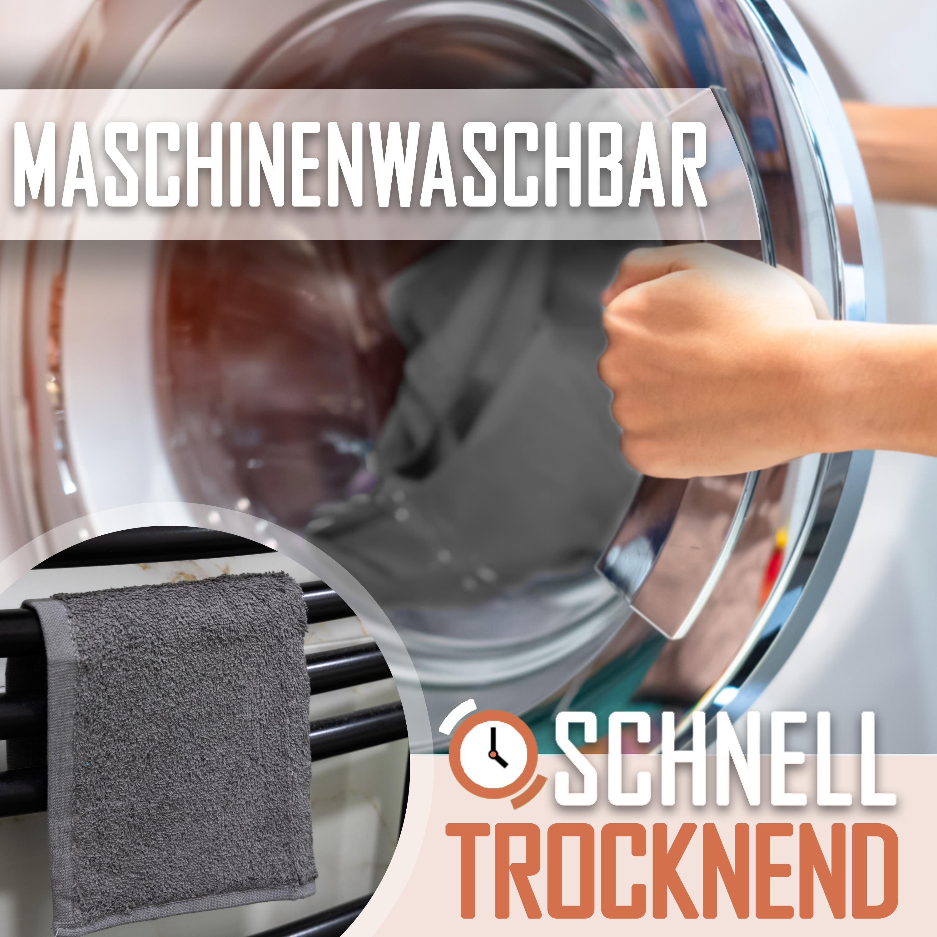 NatureMark Seiftuch 10er-Set Seiftücher 30x30cm 100% Baumwolle, (10-St), Frottier Waschlappen Seiflappen 30 x 30 cm, Anthrazit grau – Bild 5 von 5