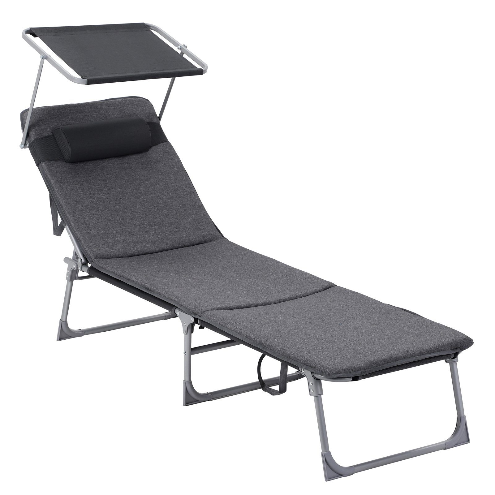 SONGMICS Gartenliege, Sonnenliege 3cm dick Auflage,Rückenlehne günstig online kaufen