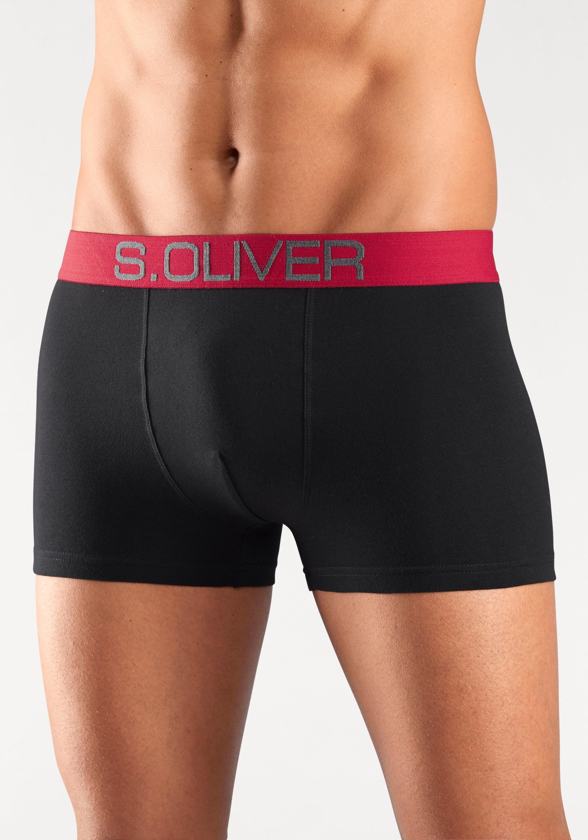 s.Oliver Boxer Boxershorts für Herren (Packung, 4-St) mit kontrastfarbenem Webbund