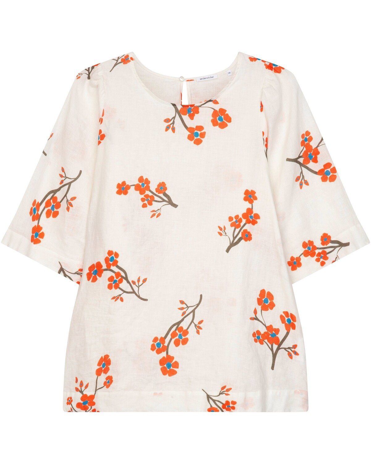 seidensticker Shirtbluse Leinen-Blusenshirt mit Blumenmuster