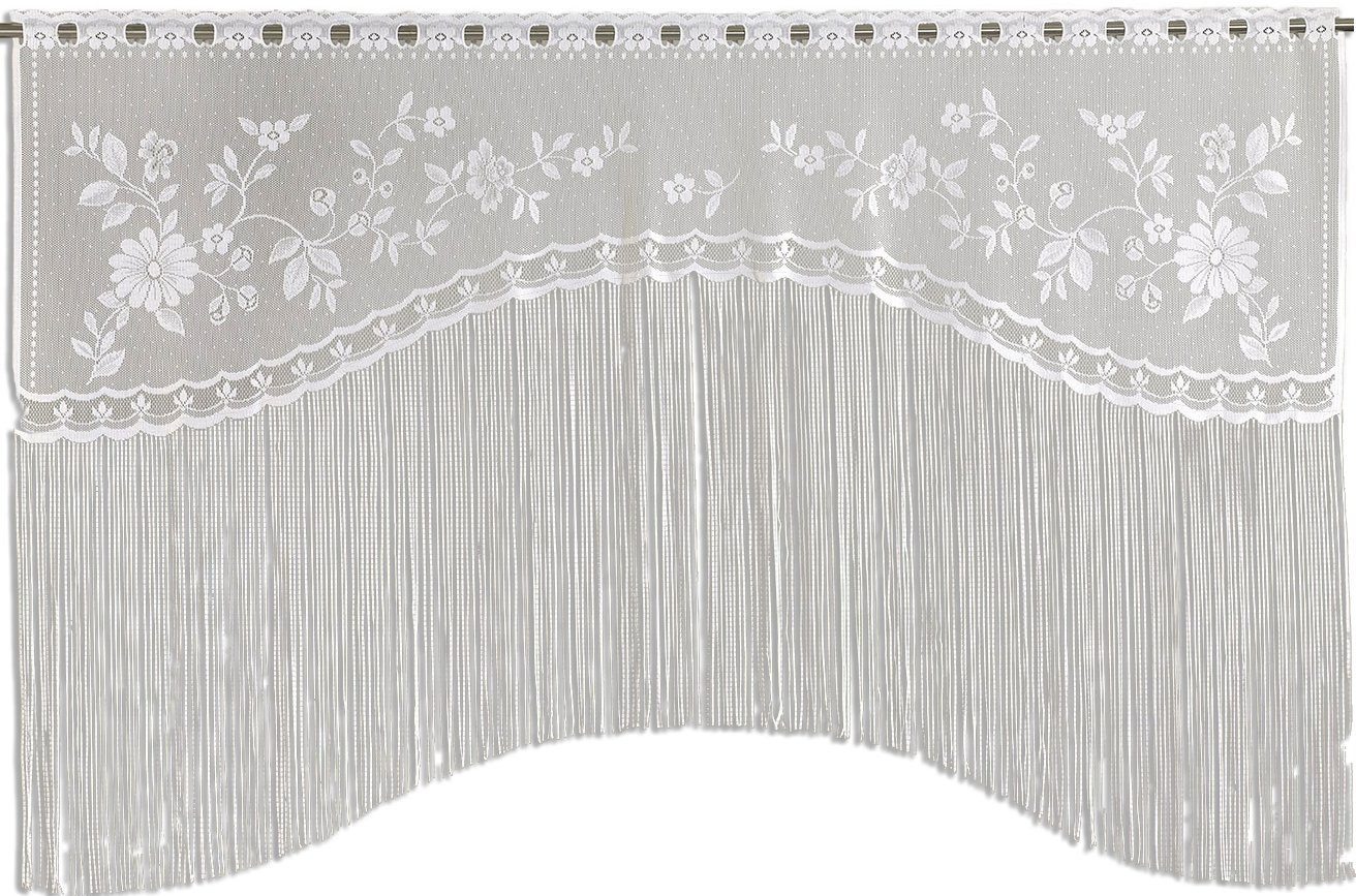 EXPERIENCE Scheibengardine Scheibengardine Kuvertstore Küchengardine Bistrogardine Wirkware Jacquard 2341 100x150 cm Weiß, Durchzuglöcher, halbtransparent, Vola – Bild 2 von 3