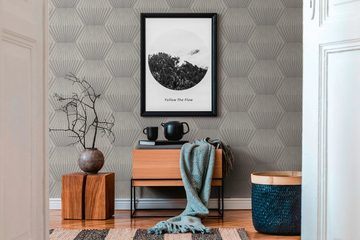living walls 3D-Tapete Titanium, strukturiert, 3D-Optik, Geometrisch Tapete 3D Effekt