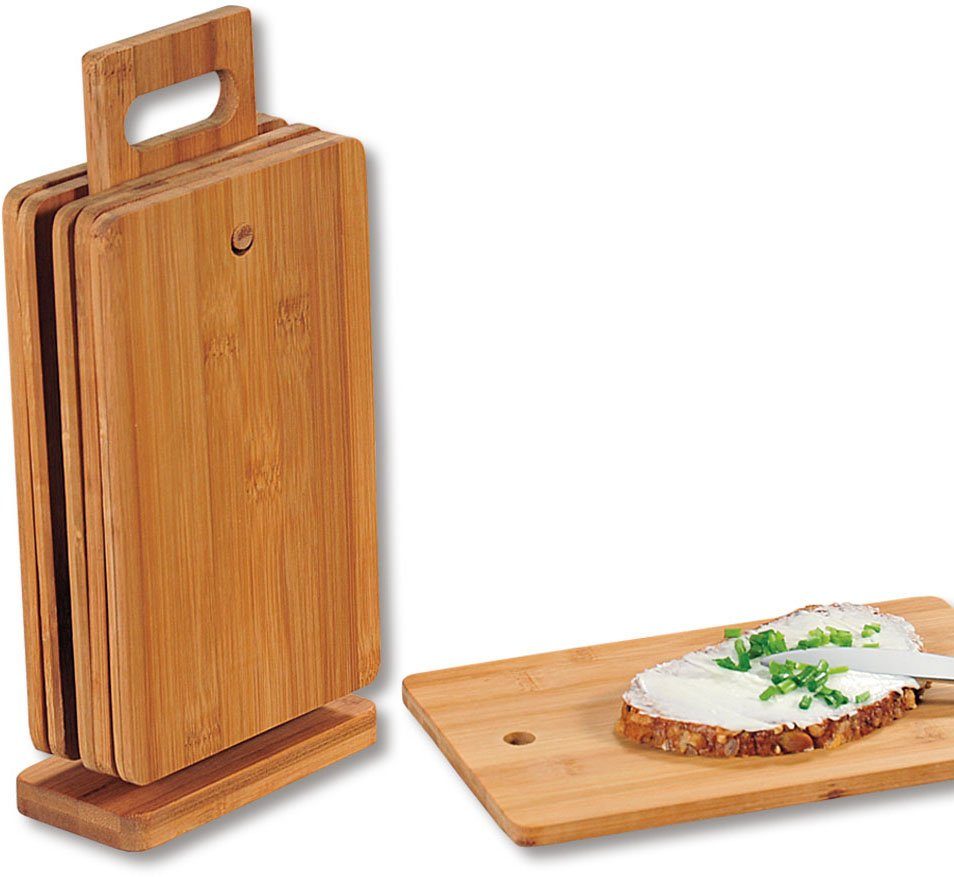KESPER® Frühstücksbrett, Bambus, (Set, 6-St), inkl. Ständer