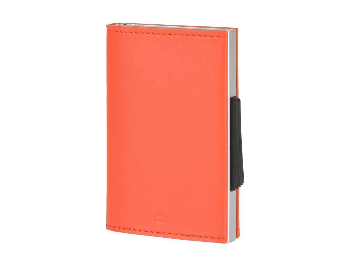 Ögon Kartenetui Cascade Zipper, Kartenbörse, Minibörse, Kartenetui Alucase mit RFID Schutz, Münzfach orange-silver