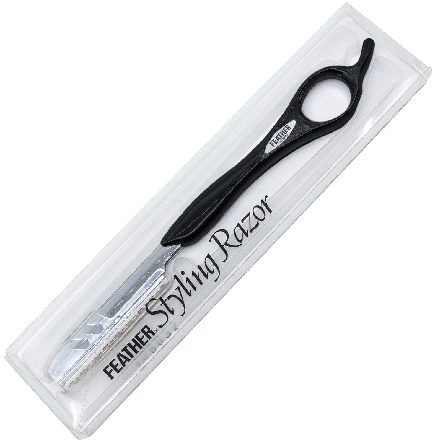 Feather Haarschneider Styling Razor Haarmesser schwarz Klinge Regular Type EX, inkl. 10 Ersatzklingen, wechselbare Klinge – Bild 2 von 5