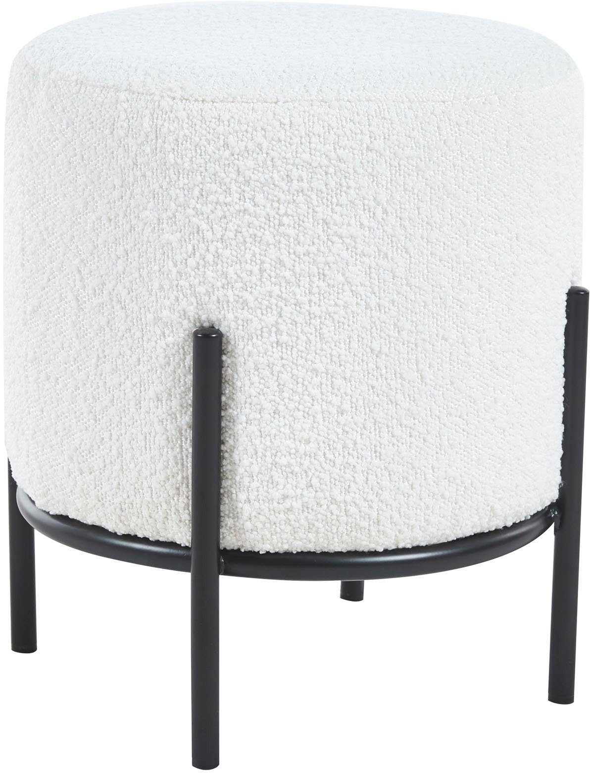 SalesFever Polsterhocker Komfortabler Polsterhocker, mit Design-Gestell aus schwarzem Metall – Bild 2 von 5