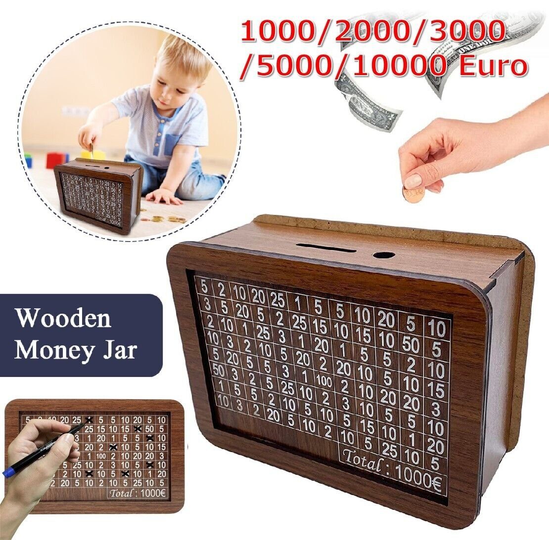 BlingBin Spardose Holz Sparschwein Spardose Sparbüchse günstig online kaufen