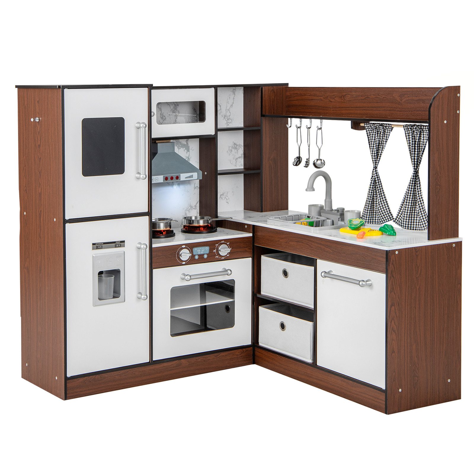 COSTWAY Spielküche, Kinderküche Holz inkl. Zubehör für Kinder ab 3 Jahren günstig online kaufen