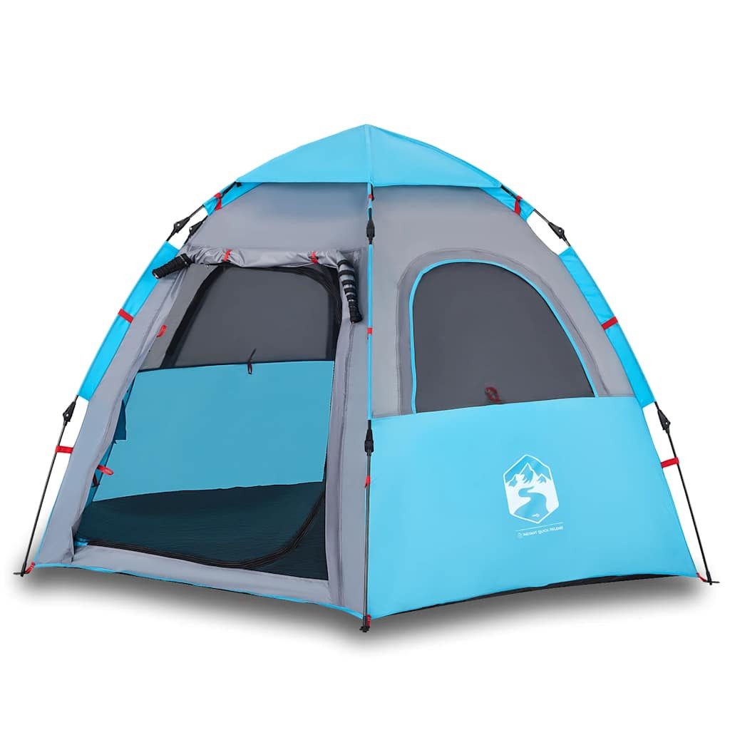 vidaXL Kuppelzelt Campingzelt 4 Personen Blau Quick Release, (1 tlg)