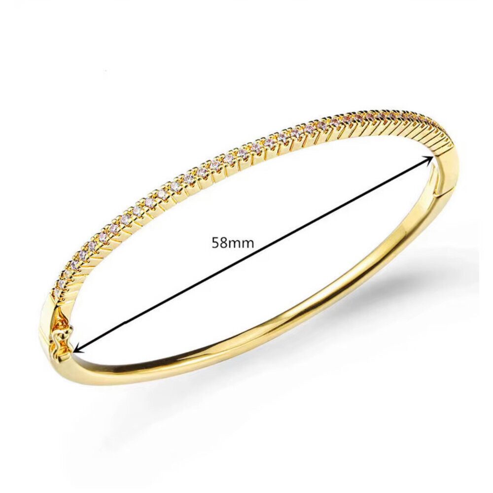 ROUGEMONT Armreif Funkelnder Damen Armreif Zirkonia Armspange Gold Bella Couture, Hypoallergen – Bild 5 von 5