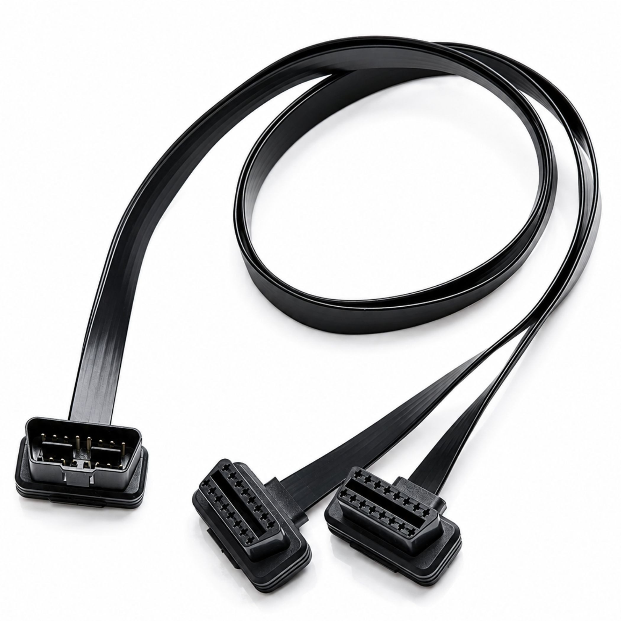 Bolwins Splitter Q30C OBD2 Splitter Adapter 1 auf 2, 16-Pin Diagnoseadapter Auto 30 cm, 16-Pin voll belegt, 30 cm Kabel, robuste OBD2 Diagnose-Verbindung