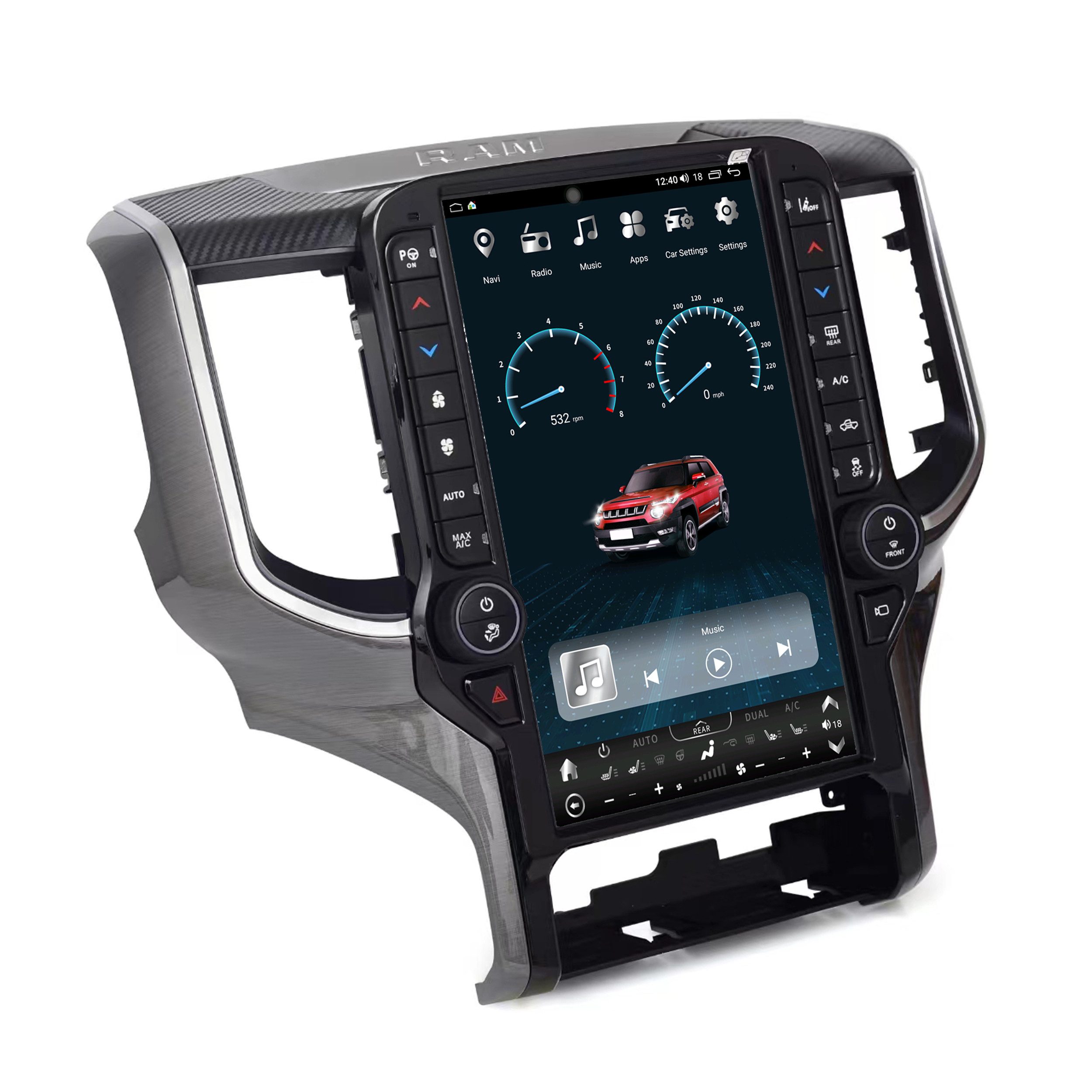 TAFFIO Für Dodge RAM 1500 2500 13" Touch Android Autoradio GPS Navi CarPlay Einbau-Navigationsgerät