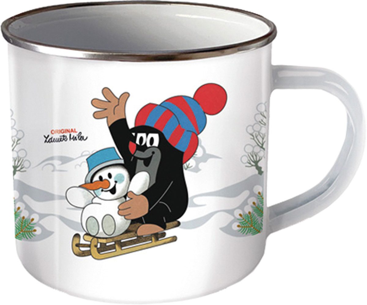 Tasse Trötsch Der kleine Maulwurf Emailletasse Wintertasse
