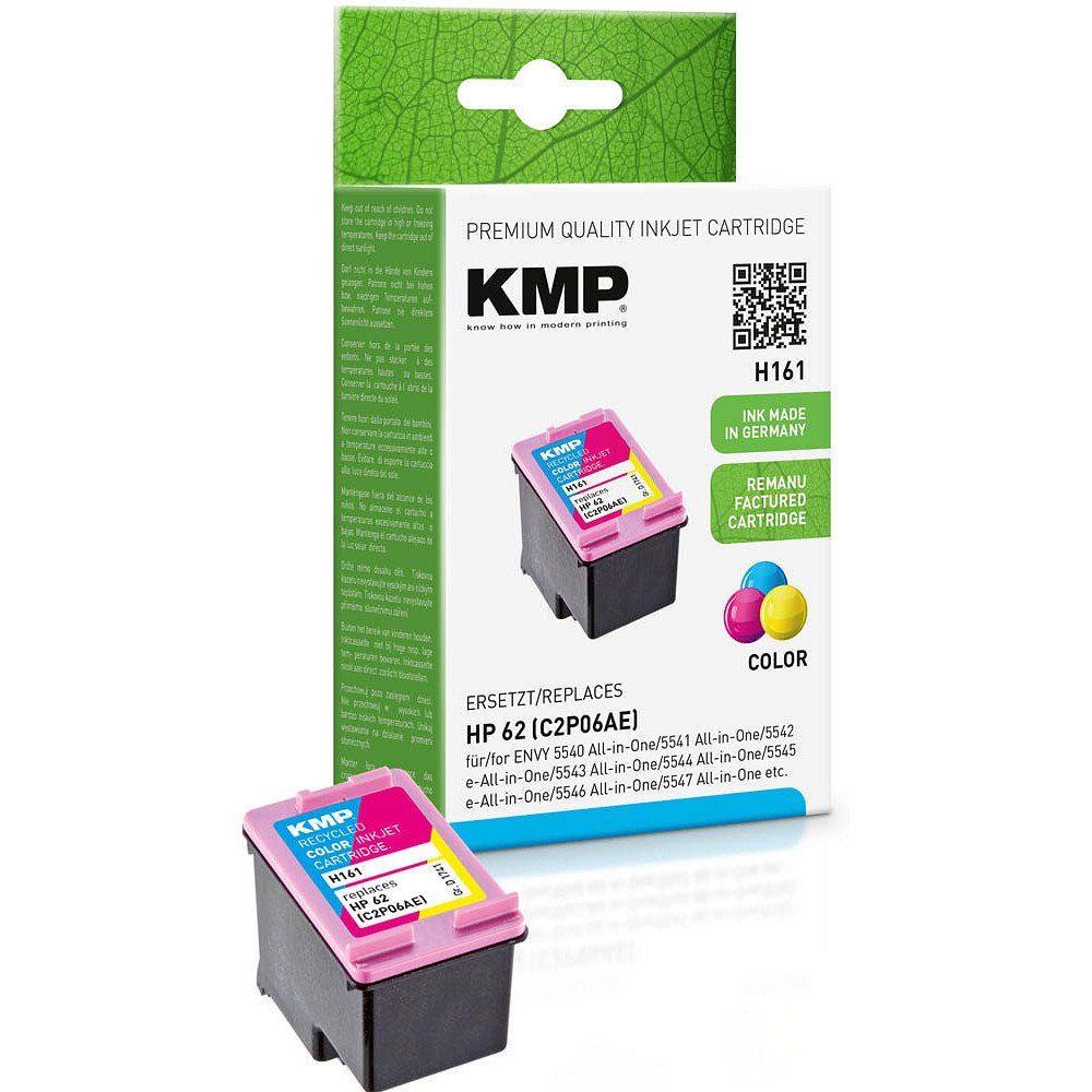 KMP 1 Tinte H161 ERSETZT HP 62 - color Tintenpatrone (1-tlg)