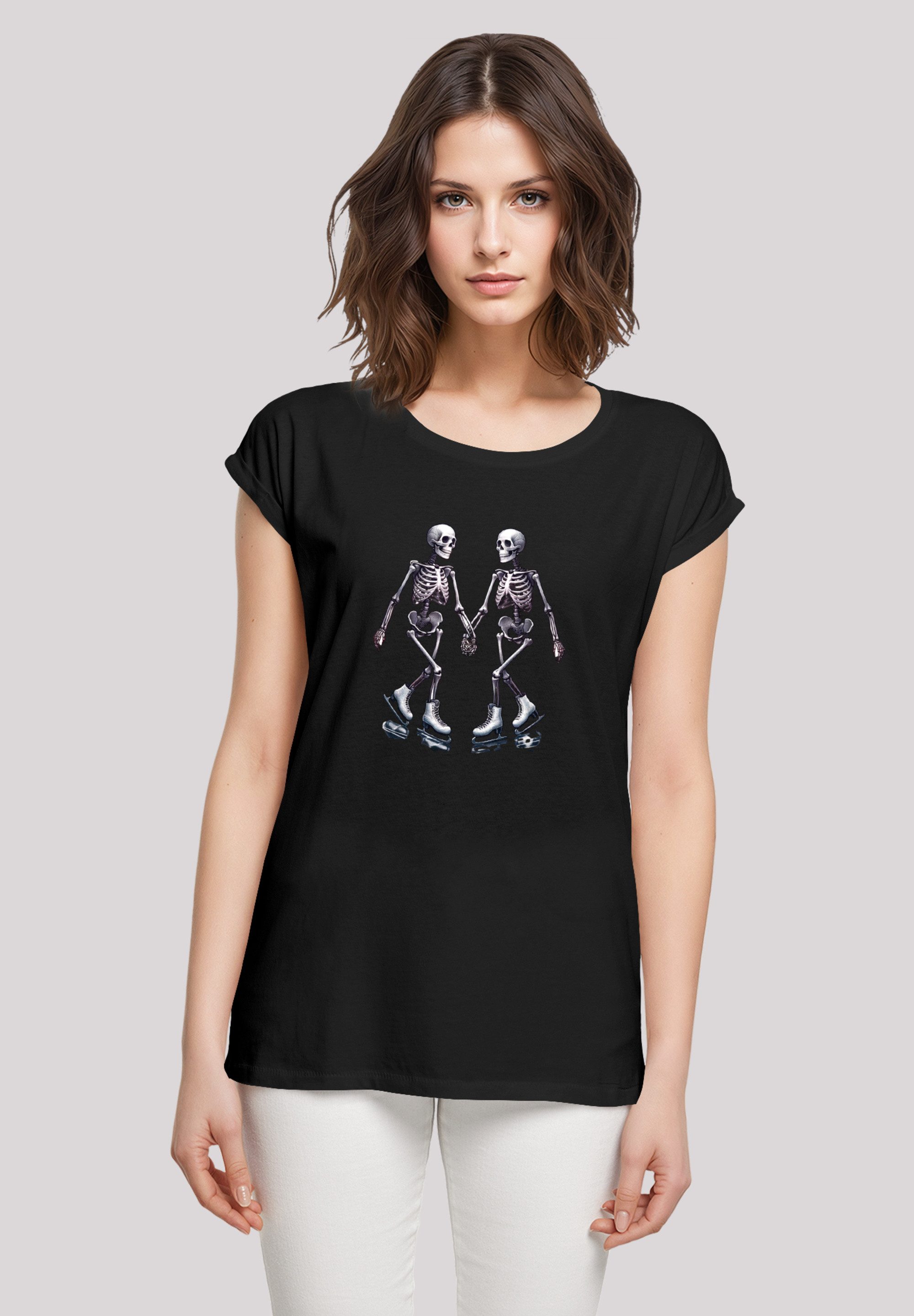 T-Shirt Skelettpaar Eislaufen Valentinstagsgeschenk