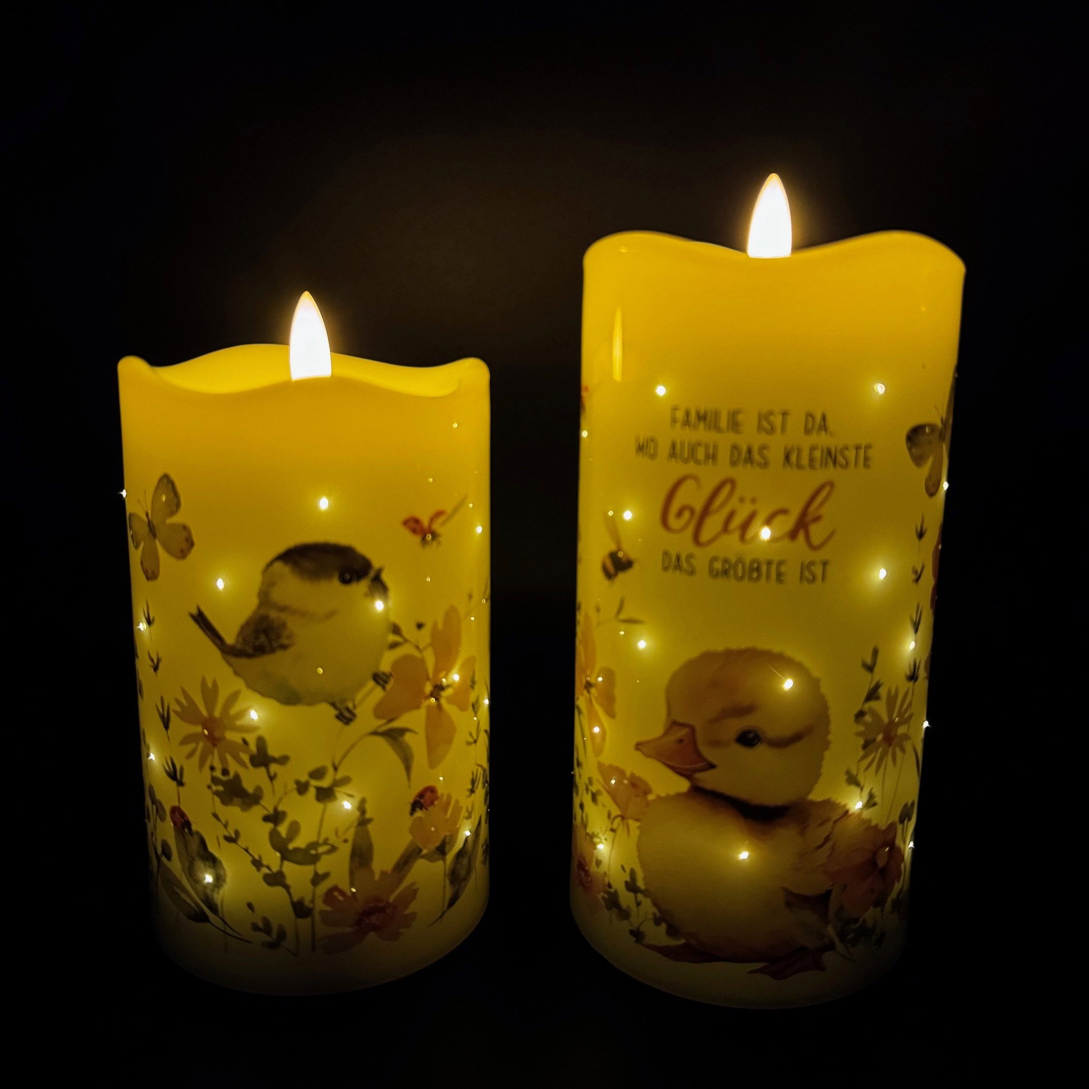 Online-Fuchs LED-Kerze - 2 Motivkerzen mit Funkellichtern, Timer & Farbwech günstig online kaufen