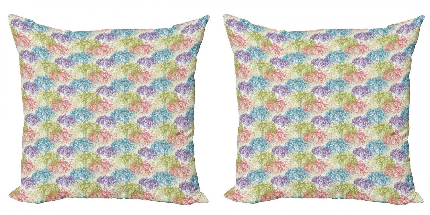 Kissenbezüge Modern Accent Doppelseitiger Digitaldruck, Abakuhaus (2 Stück), Blumen Bunte Blütenblätter Bloom Kunst | Kissenbezüge