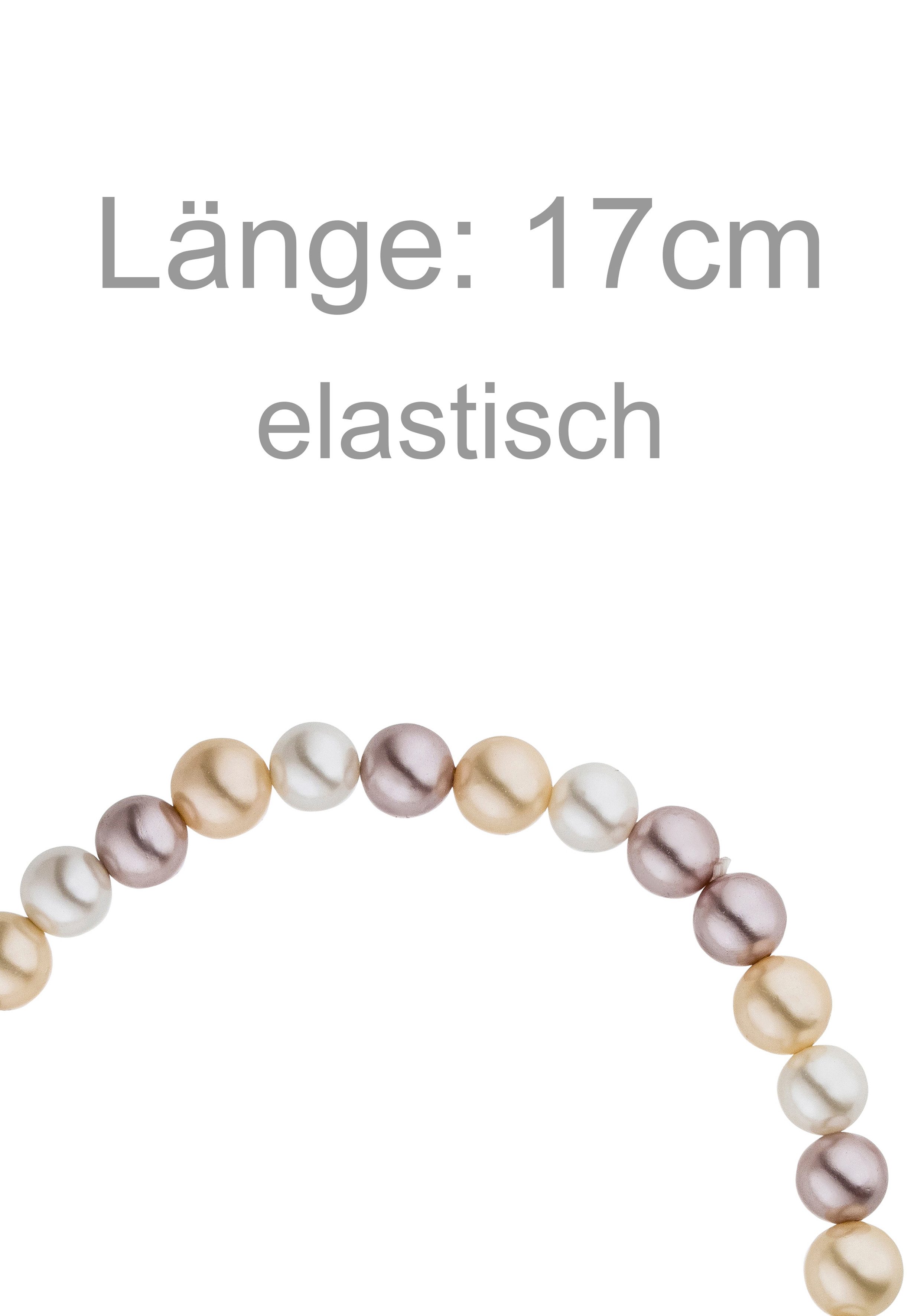 JOBO Armband Muschelkern-Perlen 6 mm, multicolor 17 cm – Bild 4 von 4