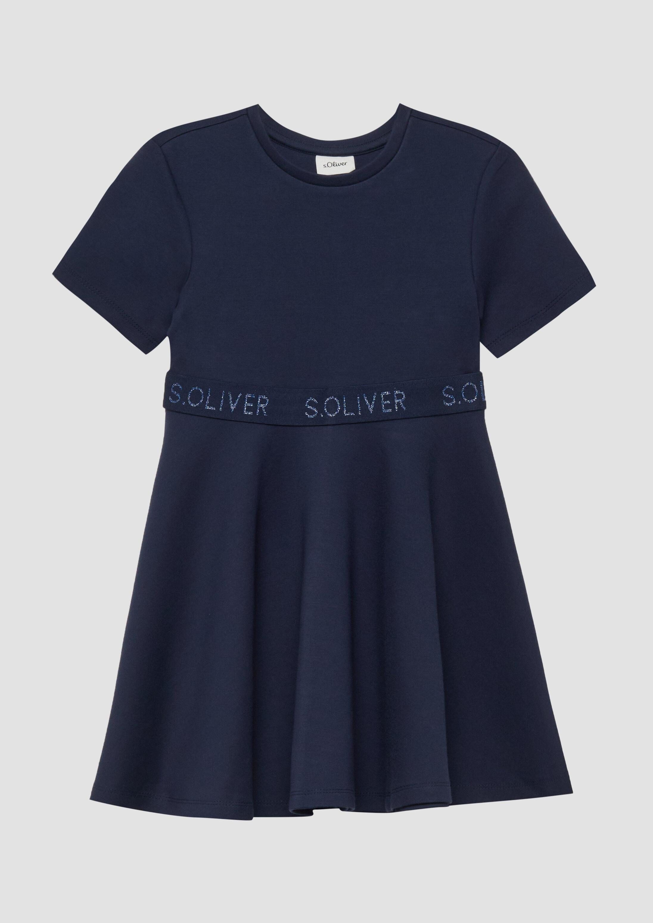 s.Oliver Minikleid Kleid Kurzes Interlock-Kleid mit Logo-Glitzertape