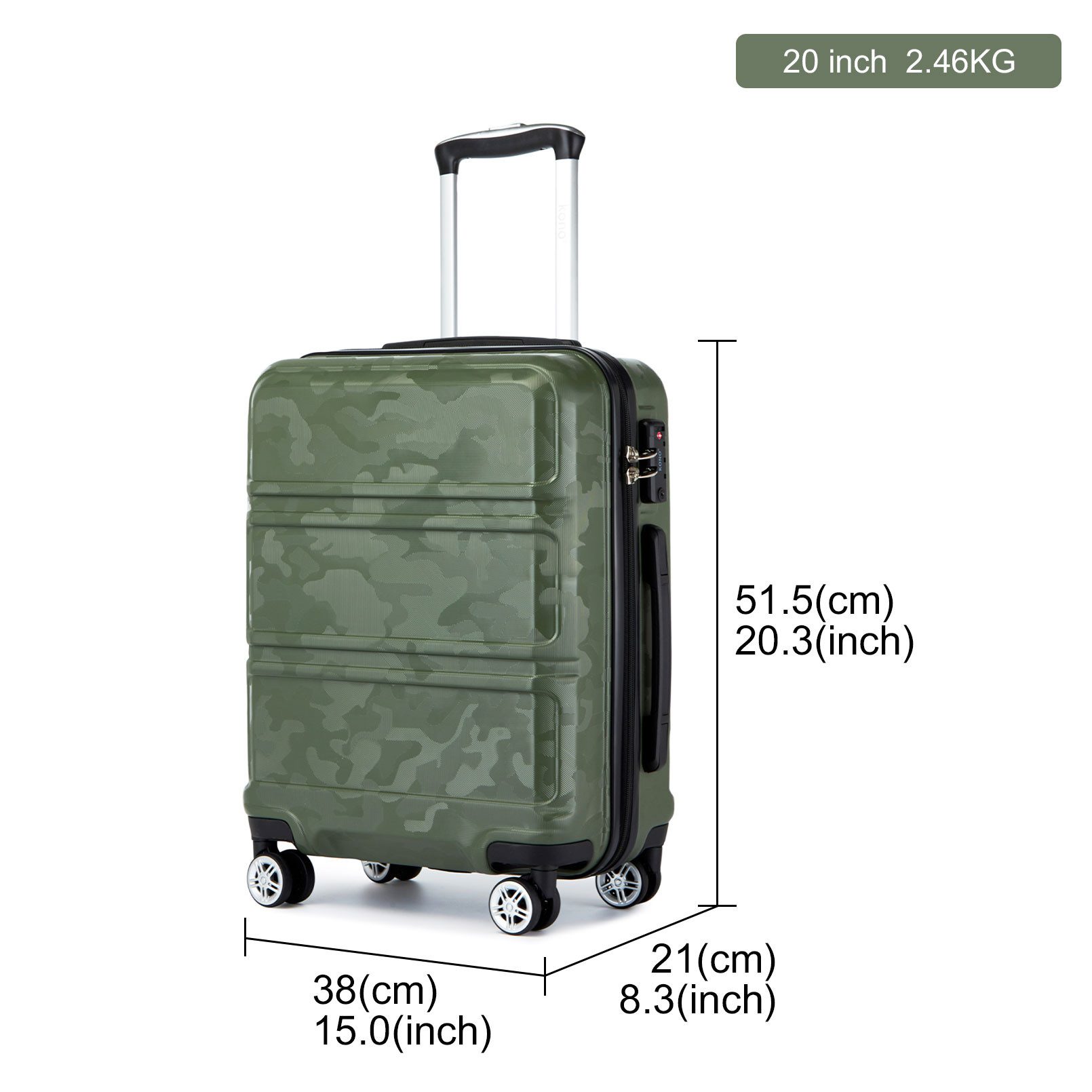KONO Hartschalen-Trolley mit TSA-Schloss - Reisekoffer günstig online kaufen