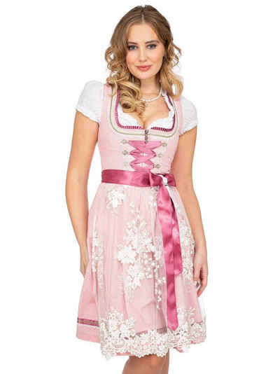 MarJo Trachtenkleid Mini Dirndl 2tlg. 58cm SCARLETT blütenrosa