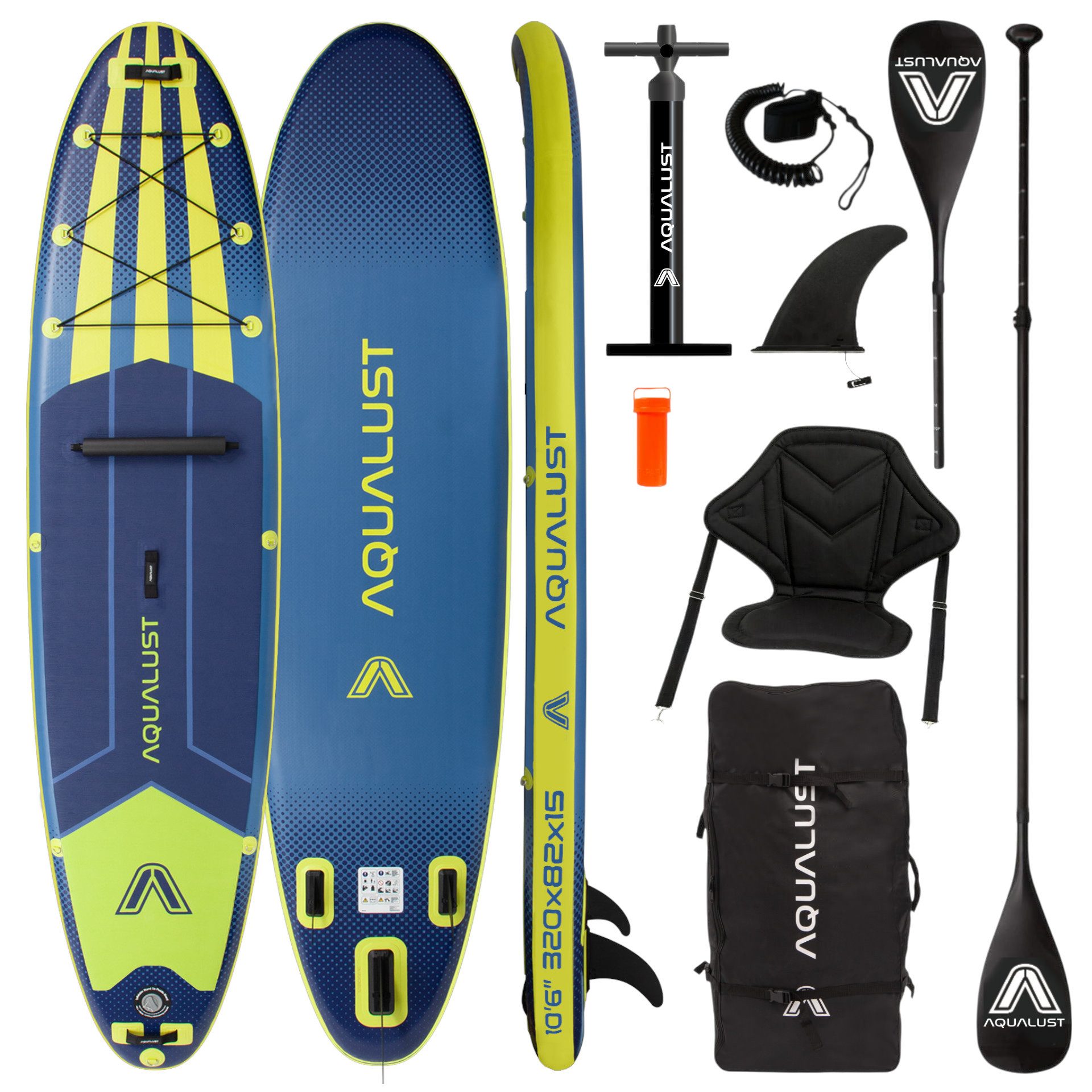 SUP-Board AQUALUST 10.6 iSUP Board Stand Up Paddle Surfboard aufblasbar