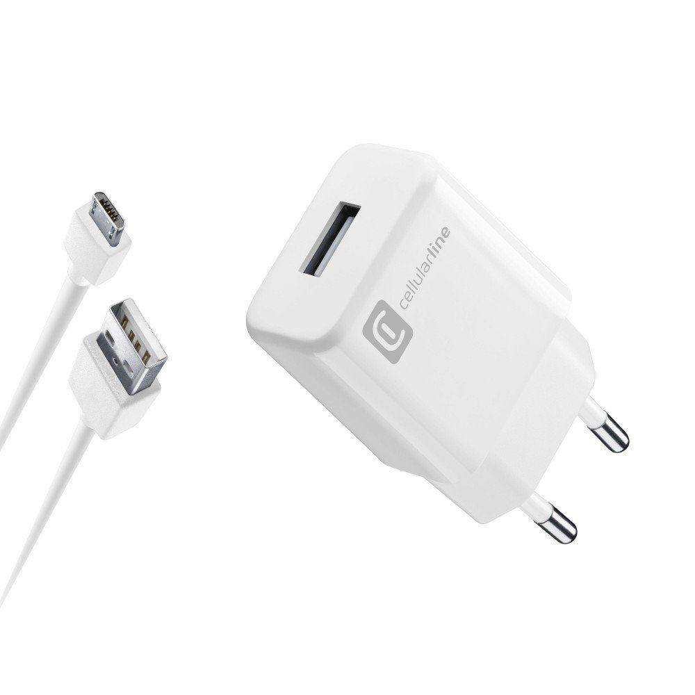 Cellularline USB Charger Kit 2A mit Micro-USB Kabel 1m White USB