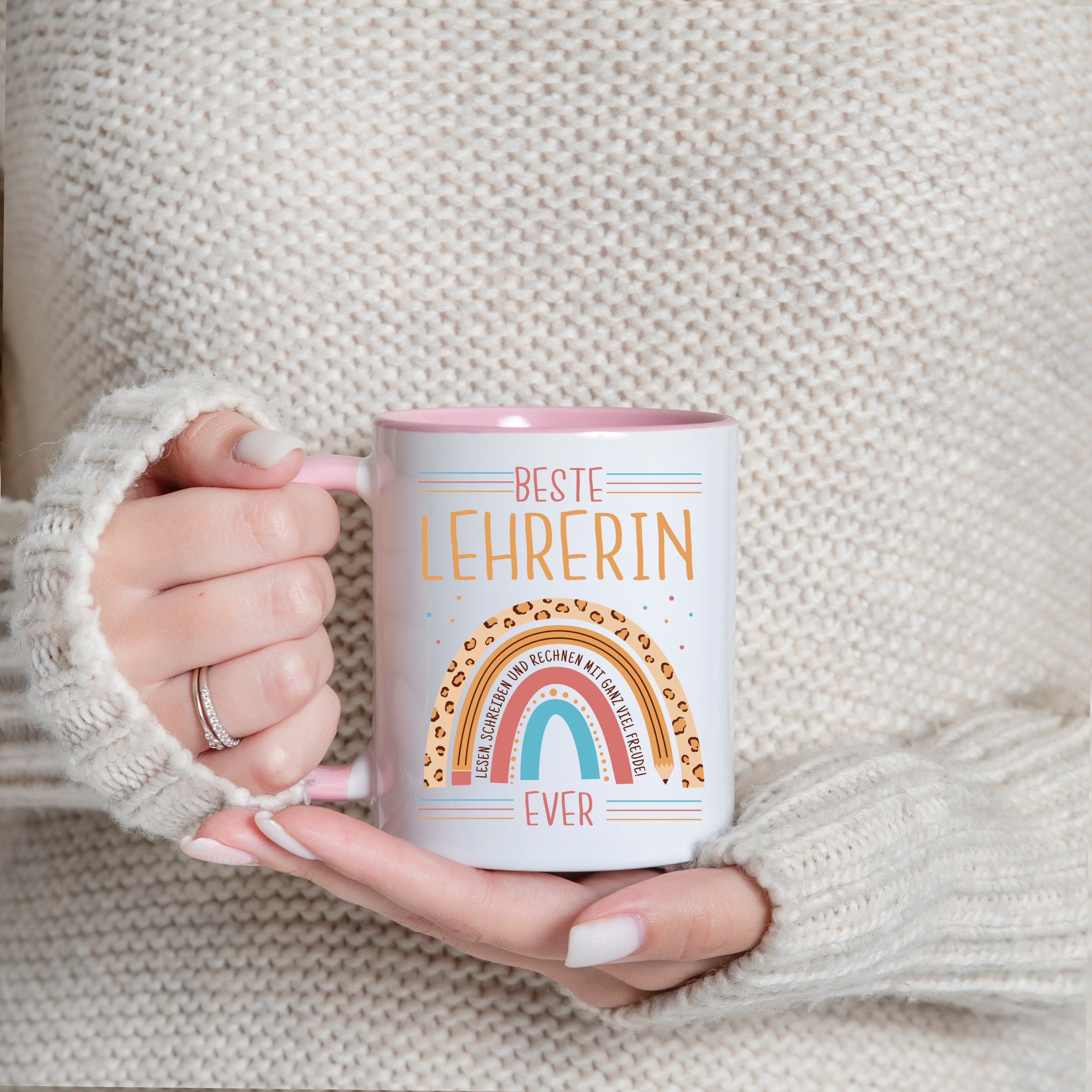 Youth Designz Tasse Beste Lehrerin Ever Kaffeetasse Geschenk mit Süßem Spruch, Keramik, mit Liebem Spruch