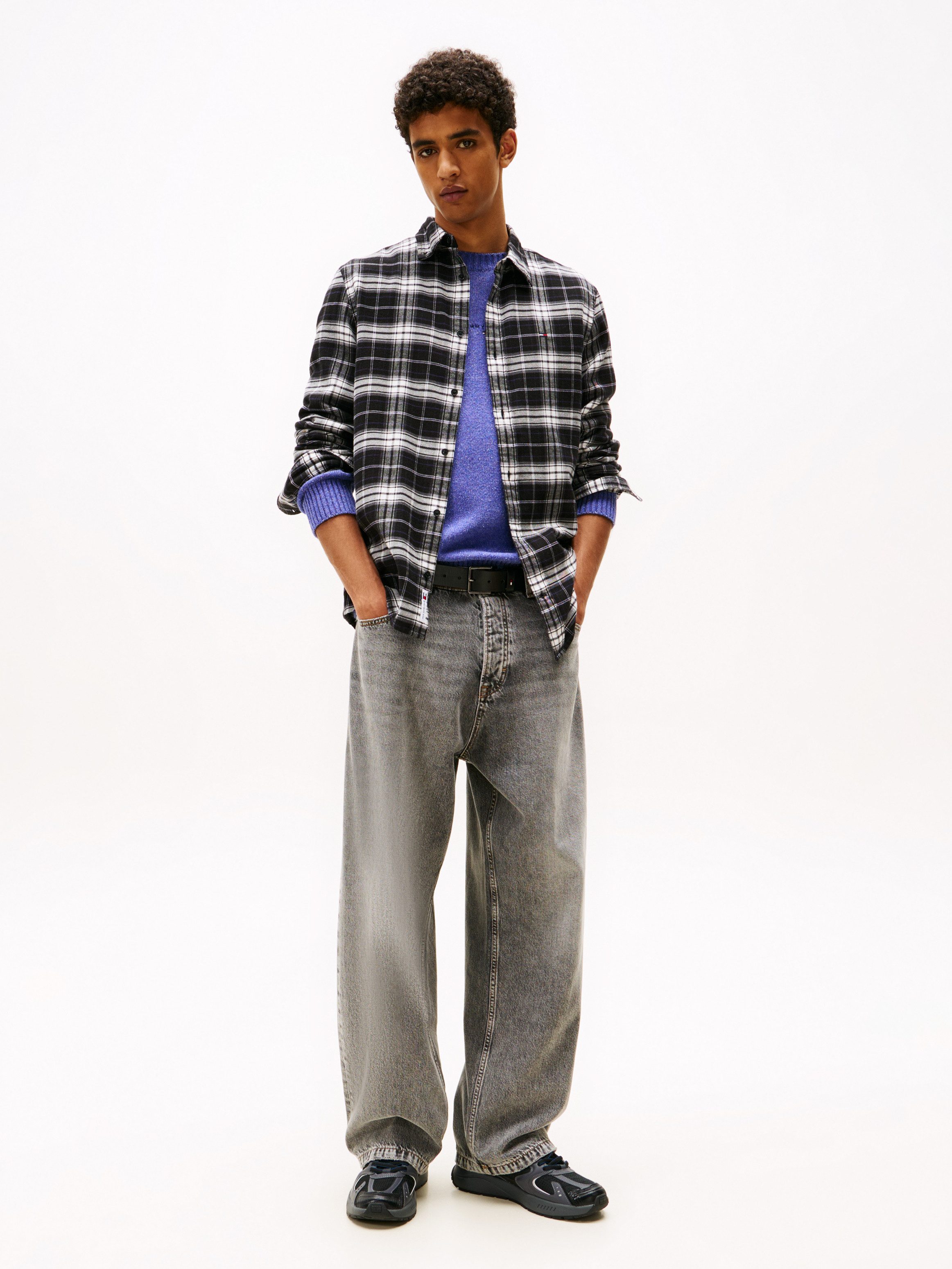 Tommy Jeans Flanellhemd TJM REG FLANNEL CHECK SHIRT EXT kariert, regular fit, Langarmhemd, Button-down-Kragen