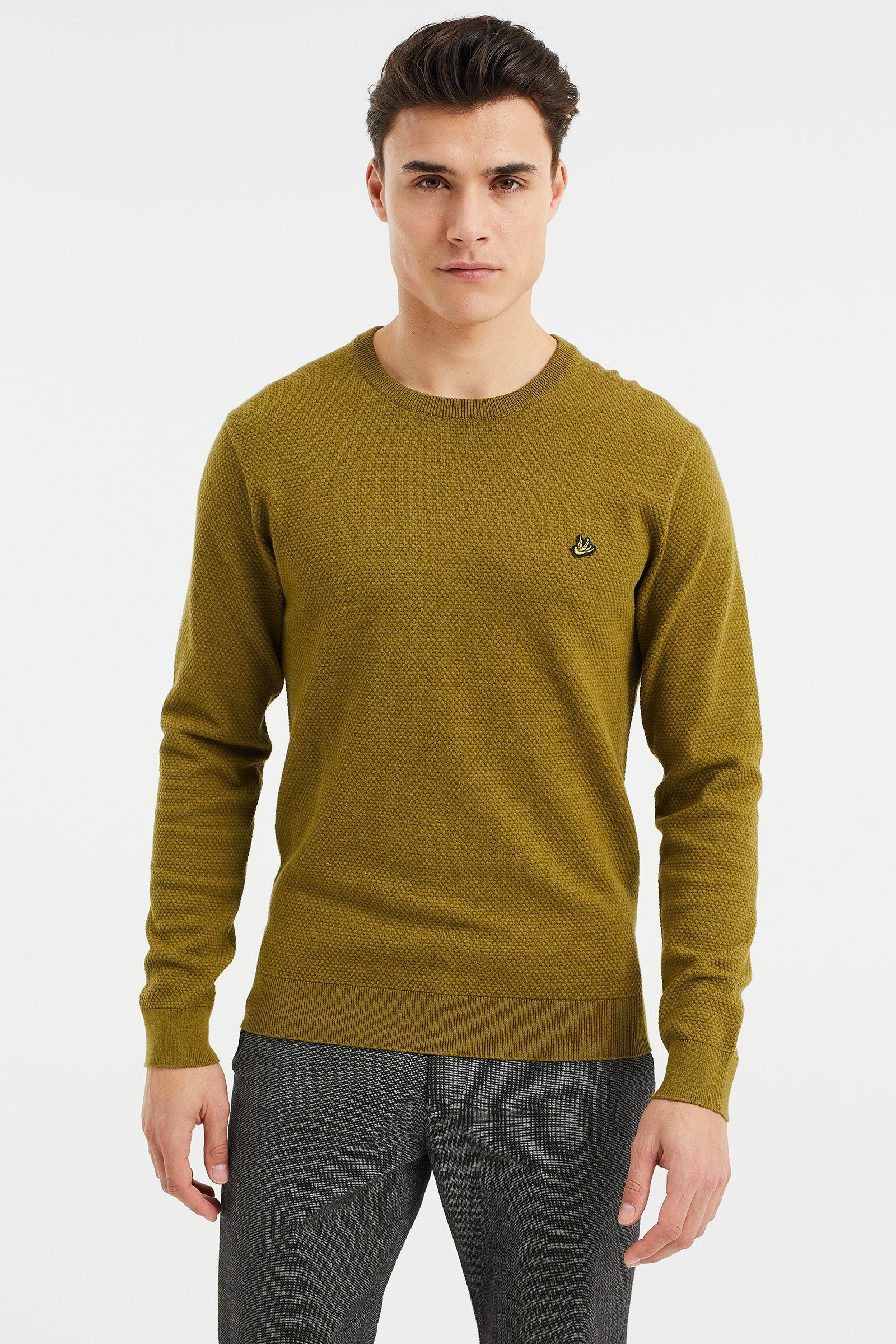 WE Fashion Sweater (1-tlg) Olivgrün