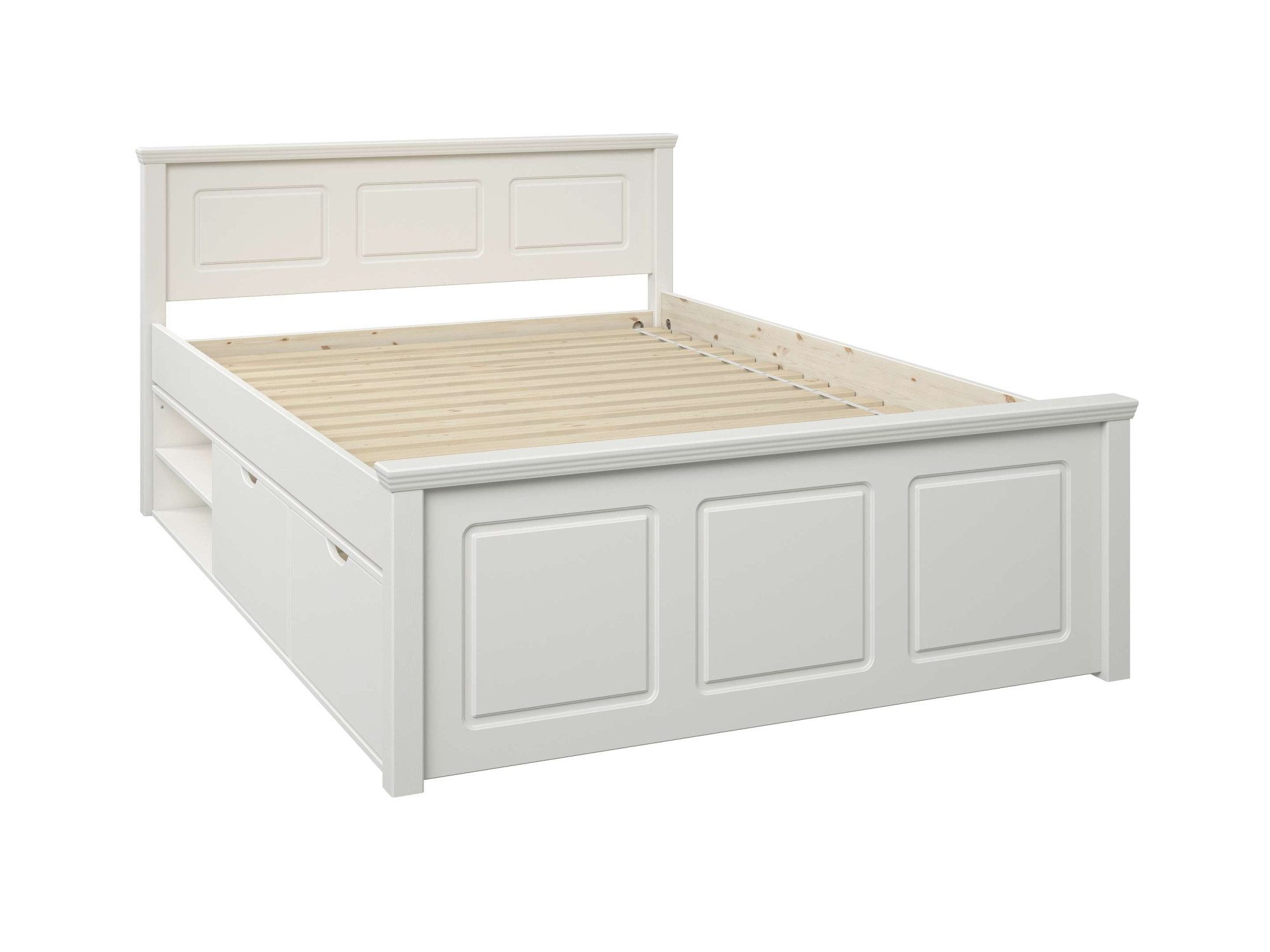 OTTO home Stauraumbett SVEA – Landhausstil, Massivholz-Kiefer & Lattenrost inklusive (Liegefläche 180x200cm+ 140x200cm), 2 Schubladen + offene Fächer, FSC® zert – Bild 3 von 5