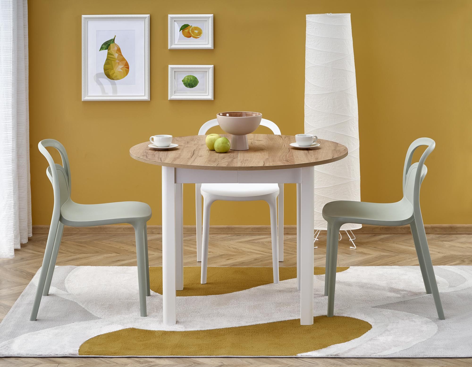 designimpex Esstisch Design rund HA-400 ausziehbar Tisch Esstisch 102 - 142cm