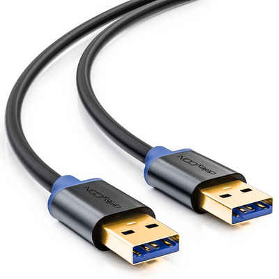 deleyCON deleyCON 1m USB 3.0 Datenkabel 5Gbit/s USB A-Stecker zu USB A-Stecker USB-Kabel